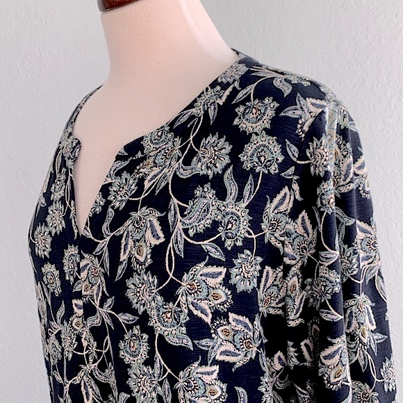 J Jill Floral Print Trimmed Knit Dress - Picture 7 of 14